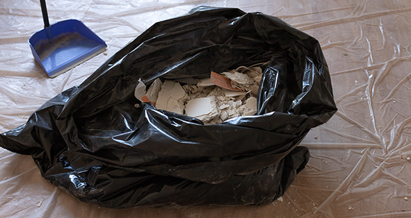 Bag containing construction waste
