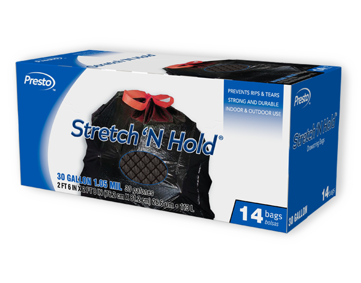 Stretch 'N Hold outdoor drawstring 30 gallon trash bag