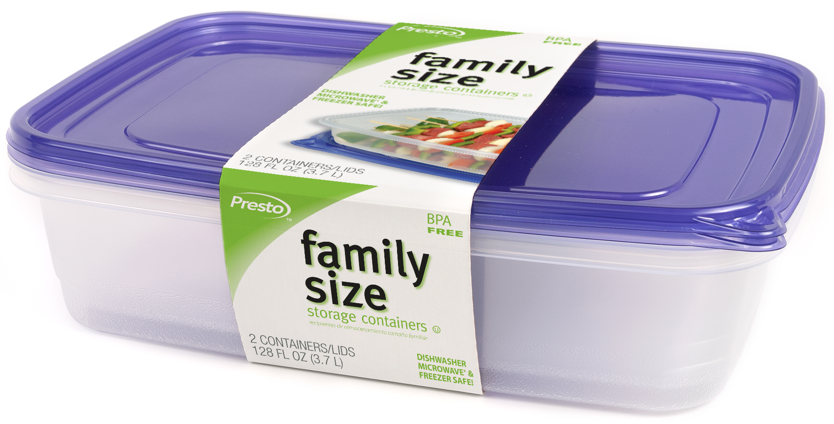 Glad Freezerware 2 Large Containers L With Lids BPA Free Freezer Dishwasher  Safe