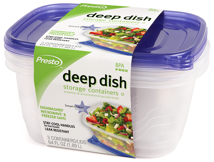 Glad® Deep Dish Containers and Lids (3 Pack), 64 oz - Ralphs