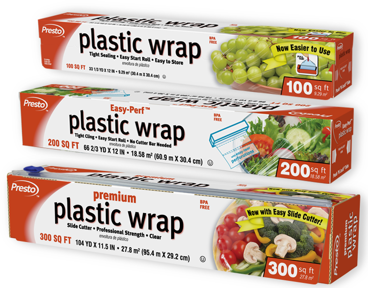 Plastic Wrap with Slide Cutter 12 Inch X 300 Square Foot Roll