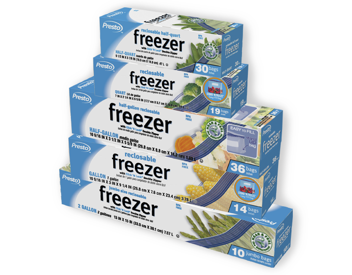 1 Qt. Reclosable Poly Food Storage Freezer Bags